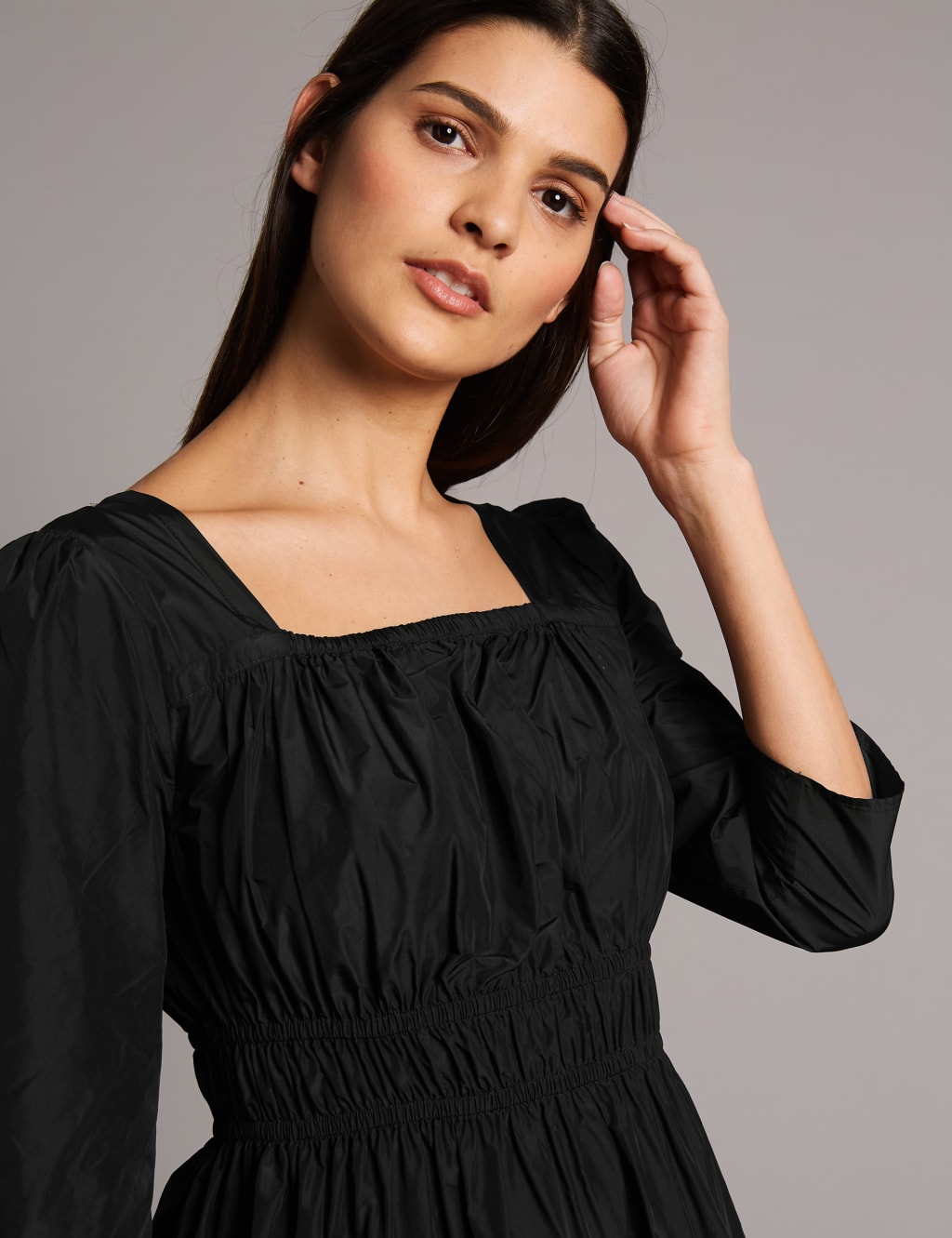 Gathered Square Neck 3/4 Sleeve Blouse 5 of 5