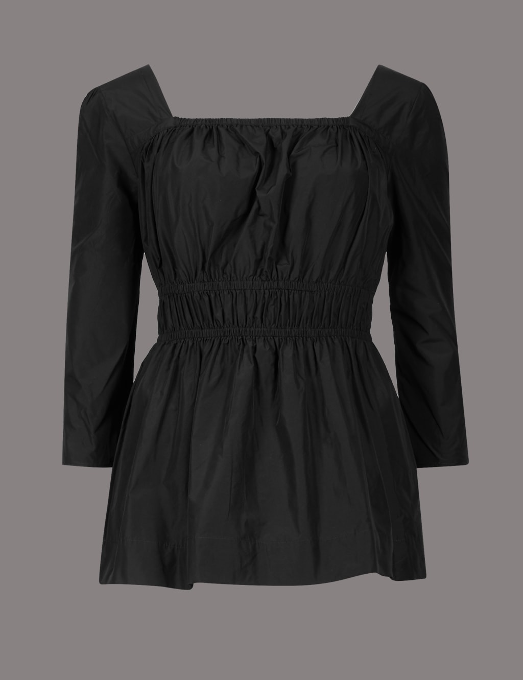 Gathered Square Neck 3/4 Sleeve Blouse 2 of 5