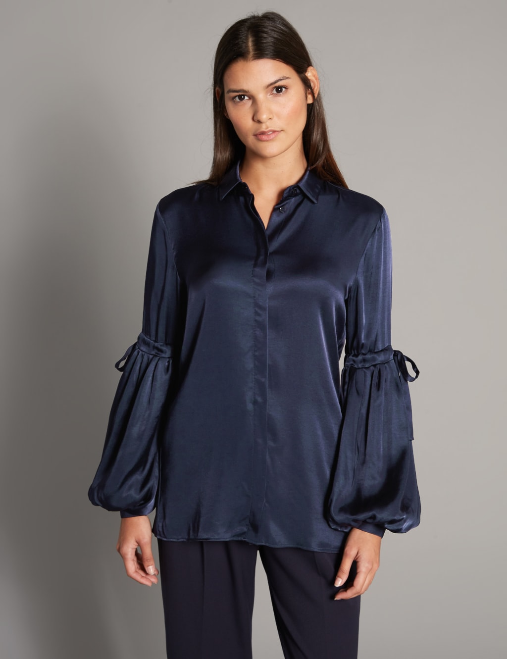 Satin Bell Sleeve Shirt 3 of 5
