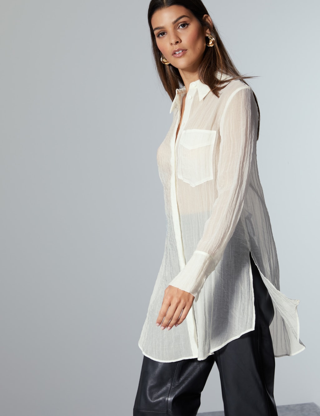 Ladies longline shirt store