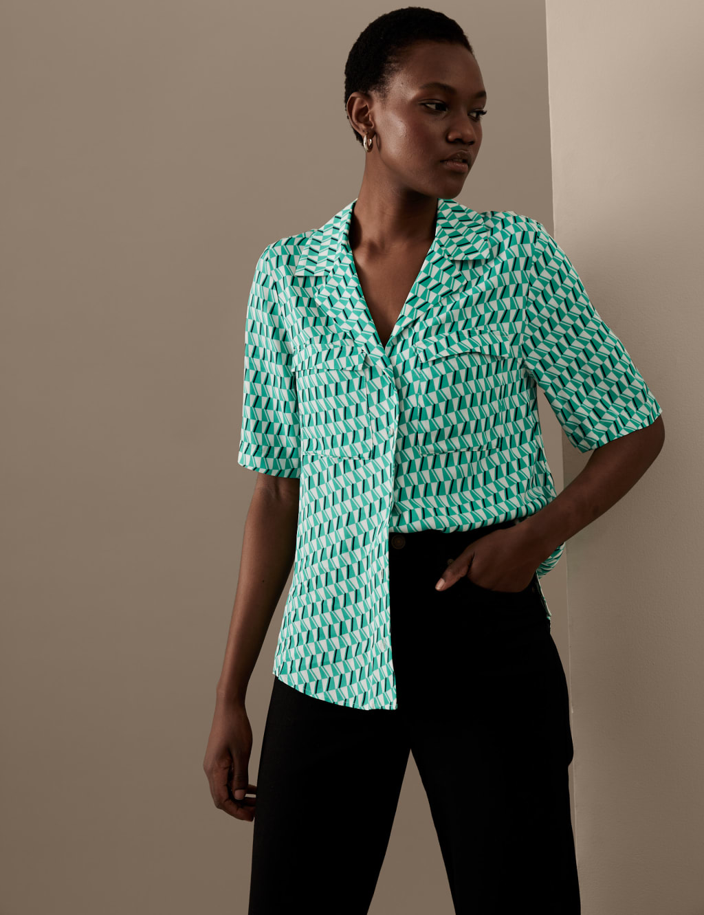 Printed Boxy Top 3 of 7