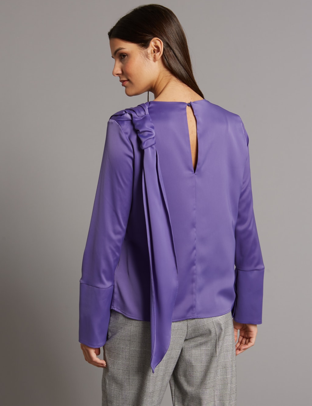 Drape Shoulder Long Sleeve Shell Top 4 of 5