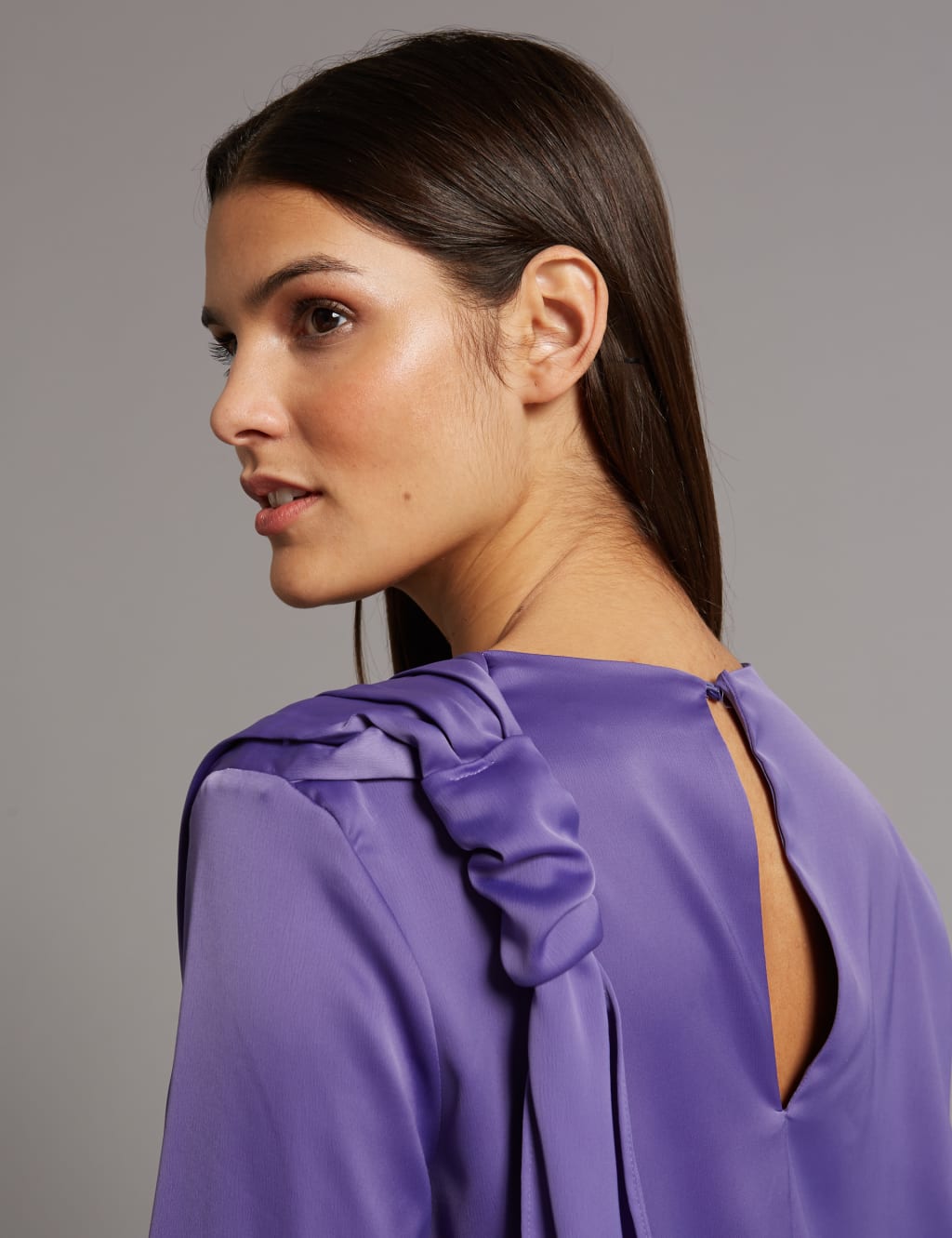 Drape Shoulder Long Sleeve Shell Top 5 of 5