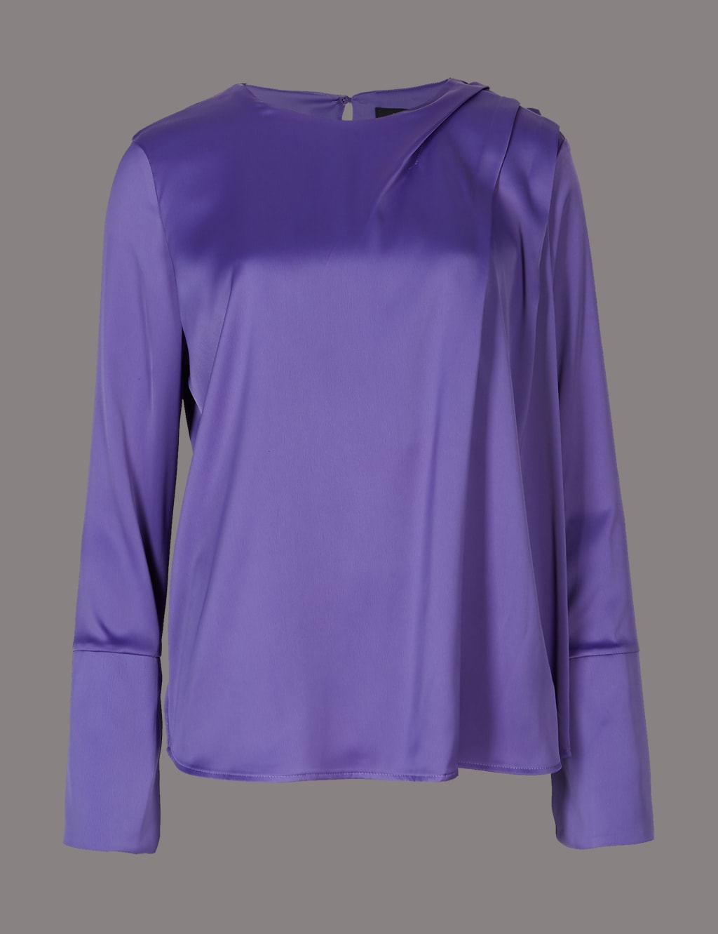 Drape Shoulder Long Sleeve Shell Top 2 of 5