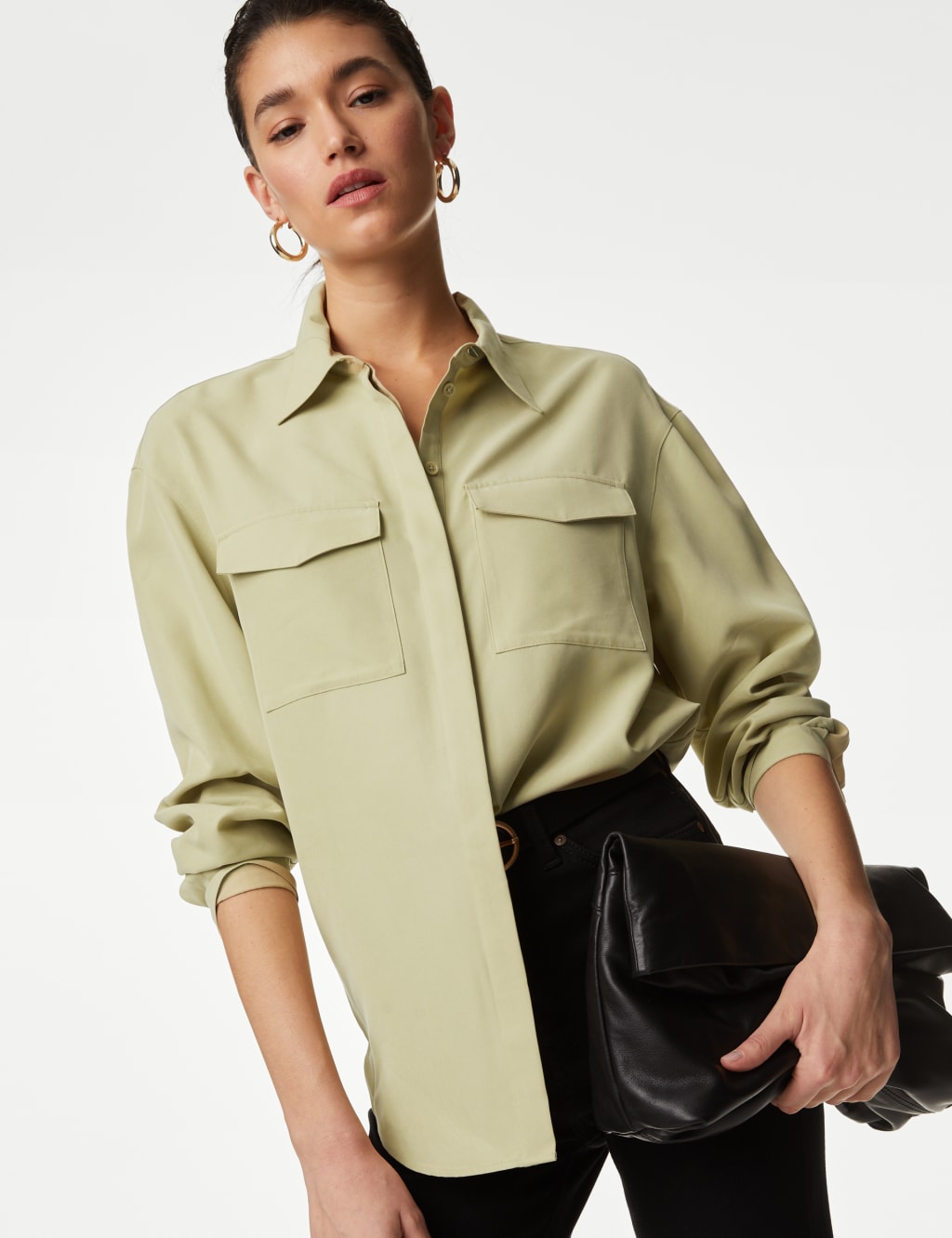 Modal Rich Collared Relaxed Utility Shirt 1 of 6