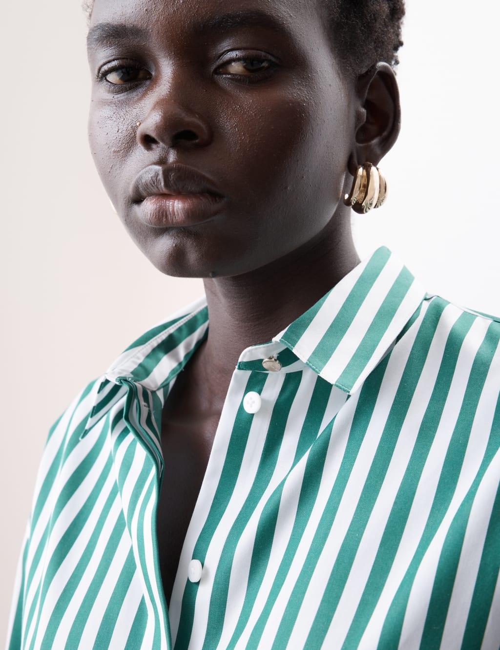 Pure Cotton Striped Collared Relaxed Shirt 3 of 7