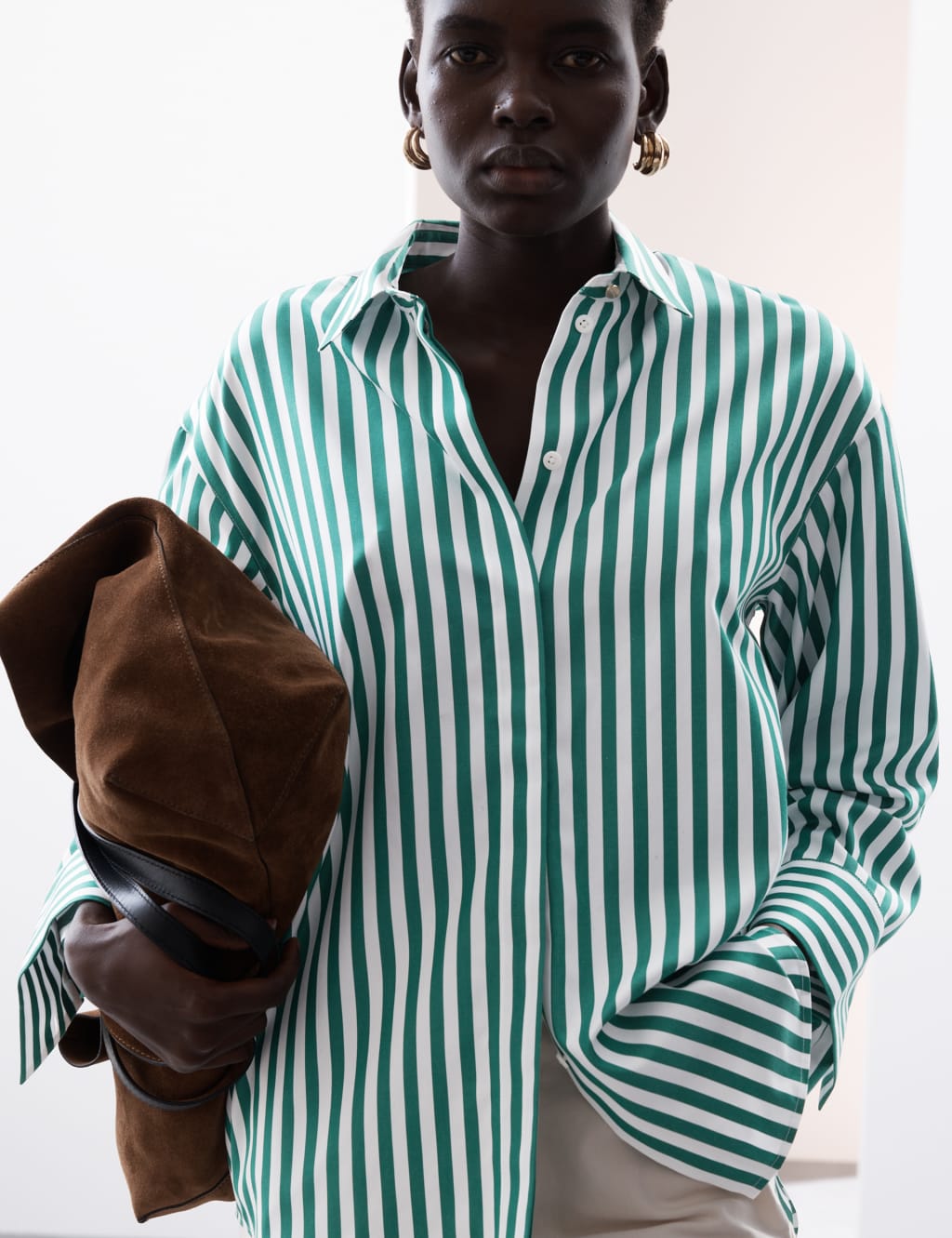 Pure Cotton Striped Collared Relaxed Shirt 6 of 7