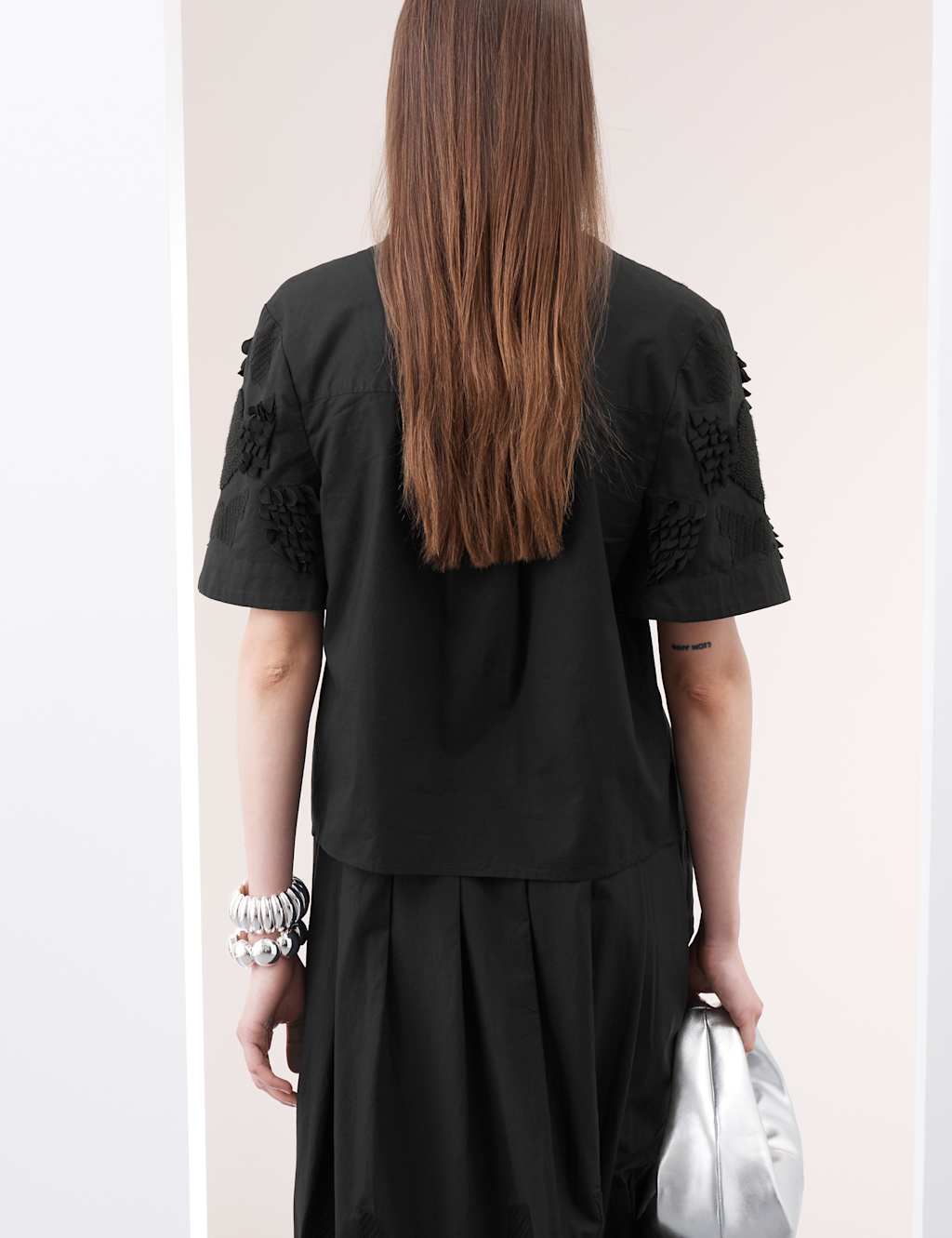 Pure Cotton Embroidered Round Neck Short Sleeve Blouse 5 of 6