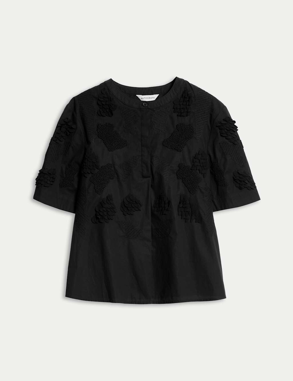 Pure Cotton Embroidered Round Neck Short Sleeve Blouse 2 of 6