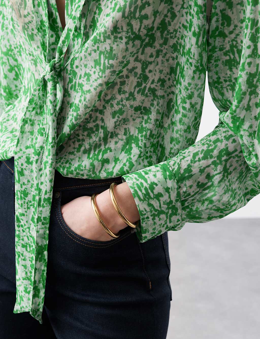 Printed Tie Neck Shirt 4 of 7