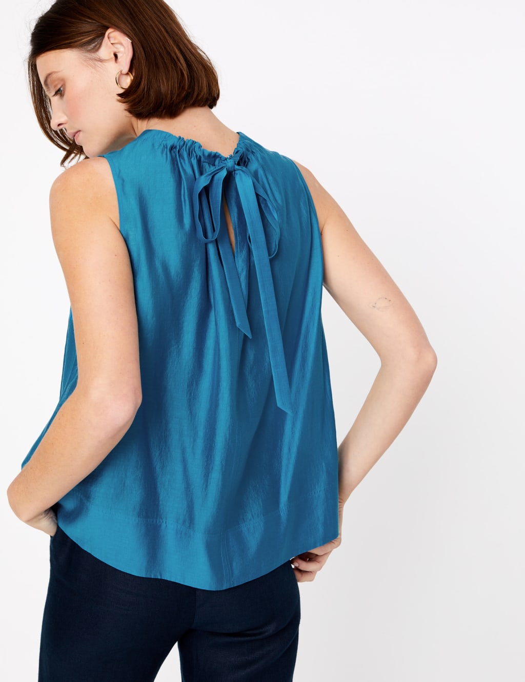 Tencel™ Relaxed Sleeveless Shell Top 4 of 4