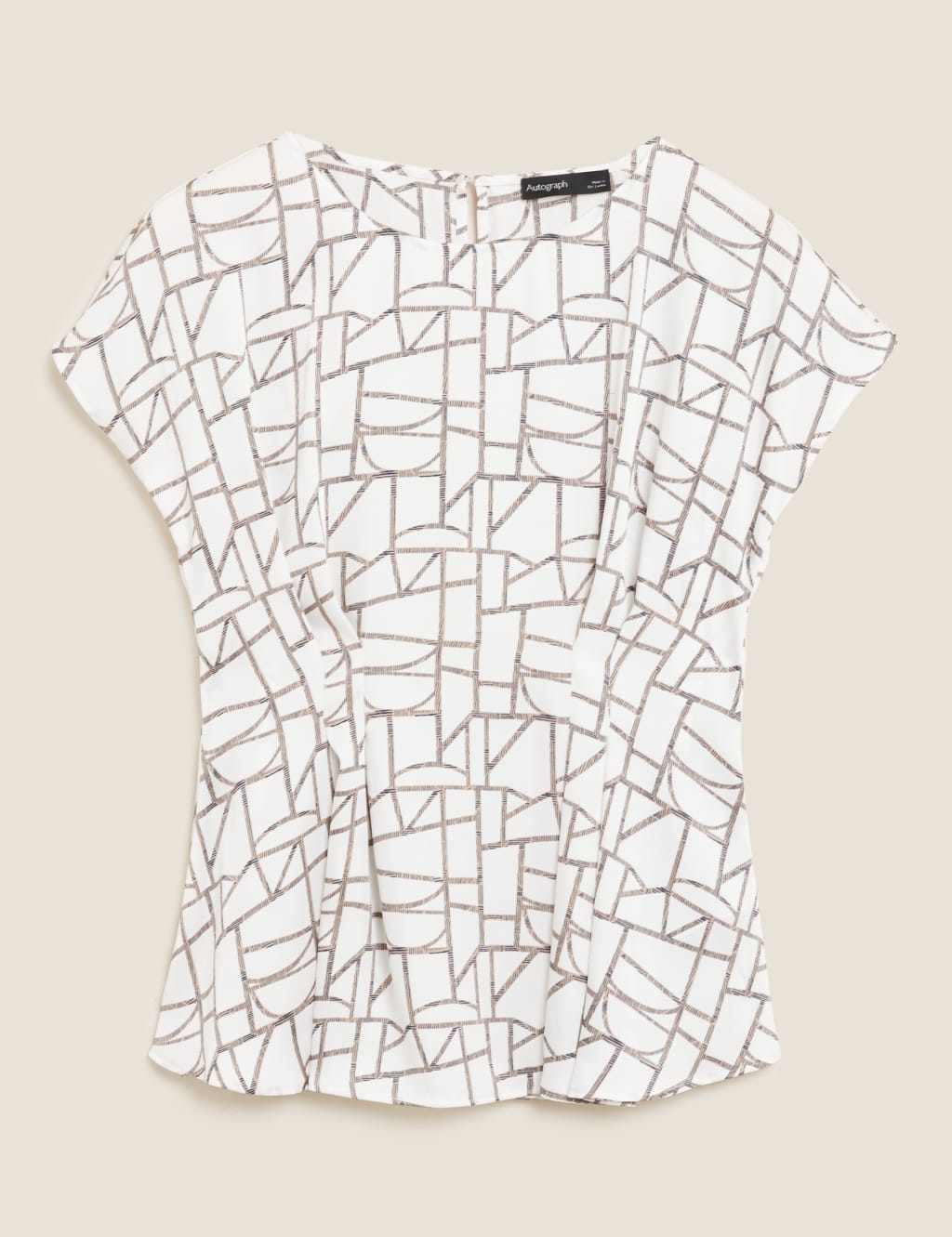 Printed Pleated Shell Top 1 of 2