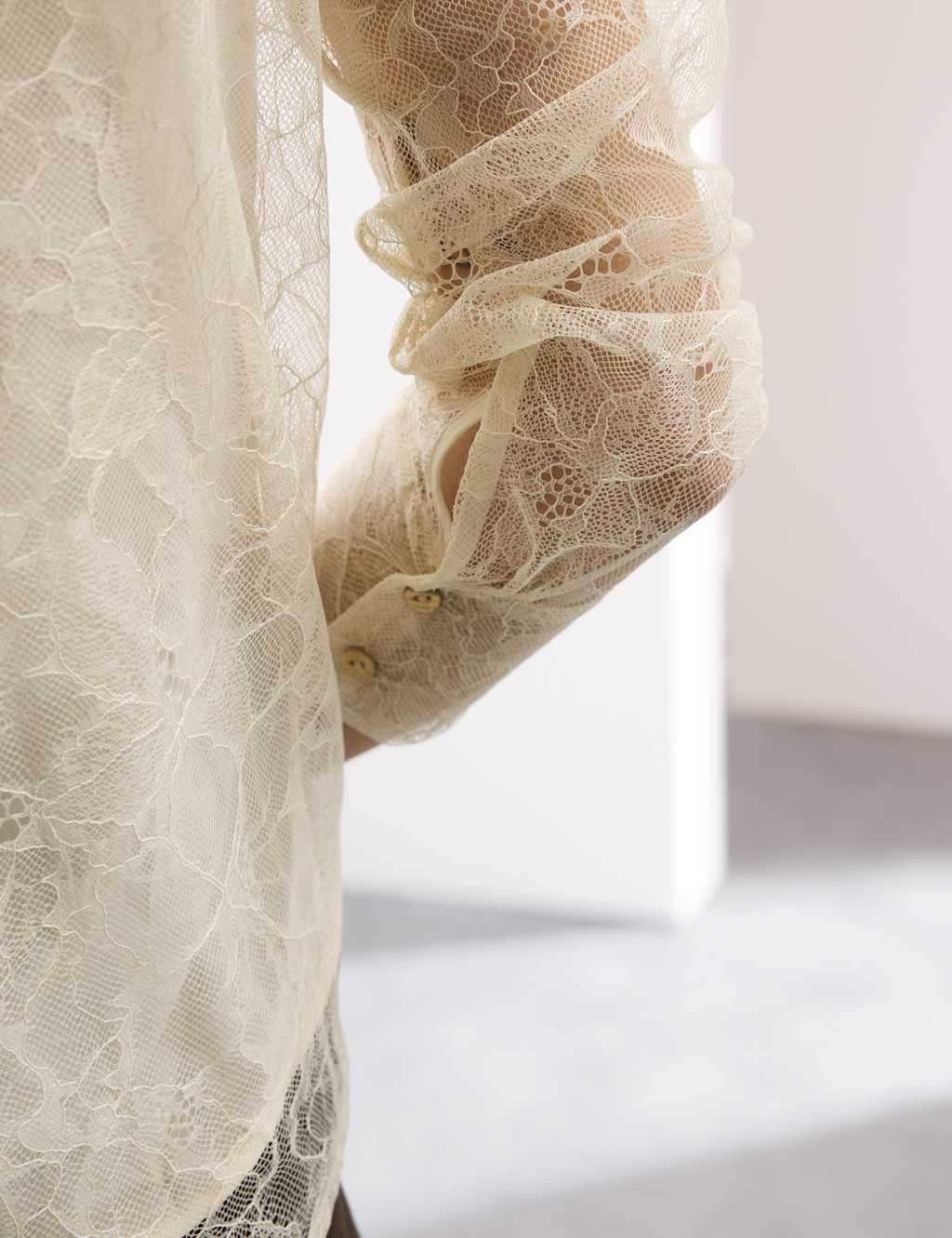 Lace Ruffle Front Blouse | Autograph | M&S