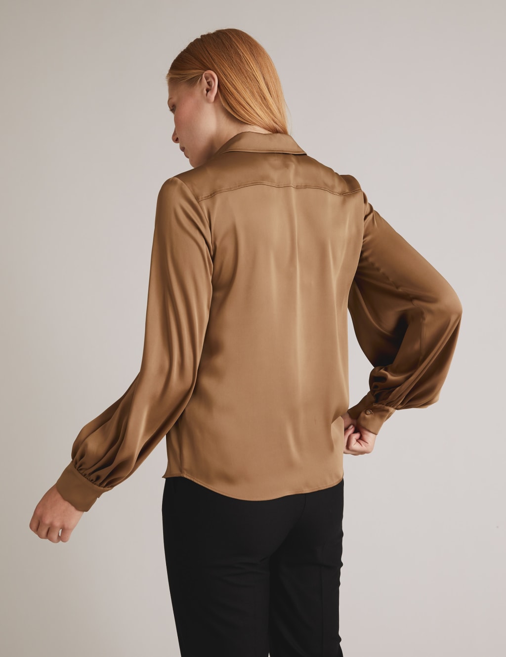 Satin Blouson Sleeve Shirt 4 of 5