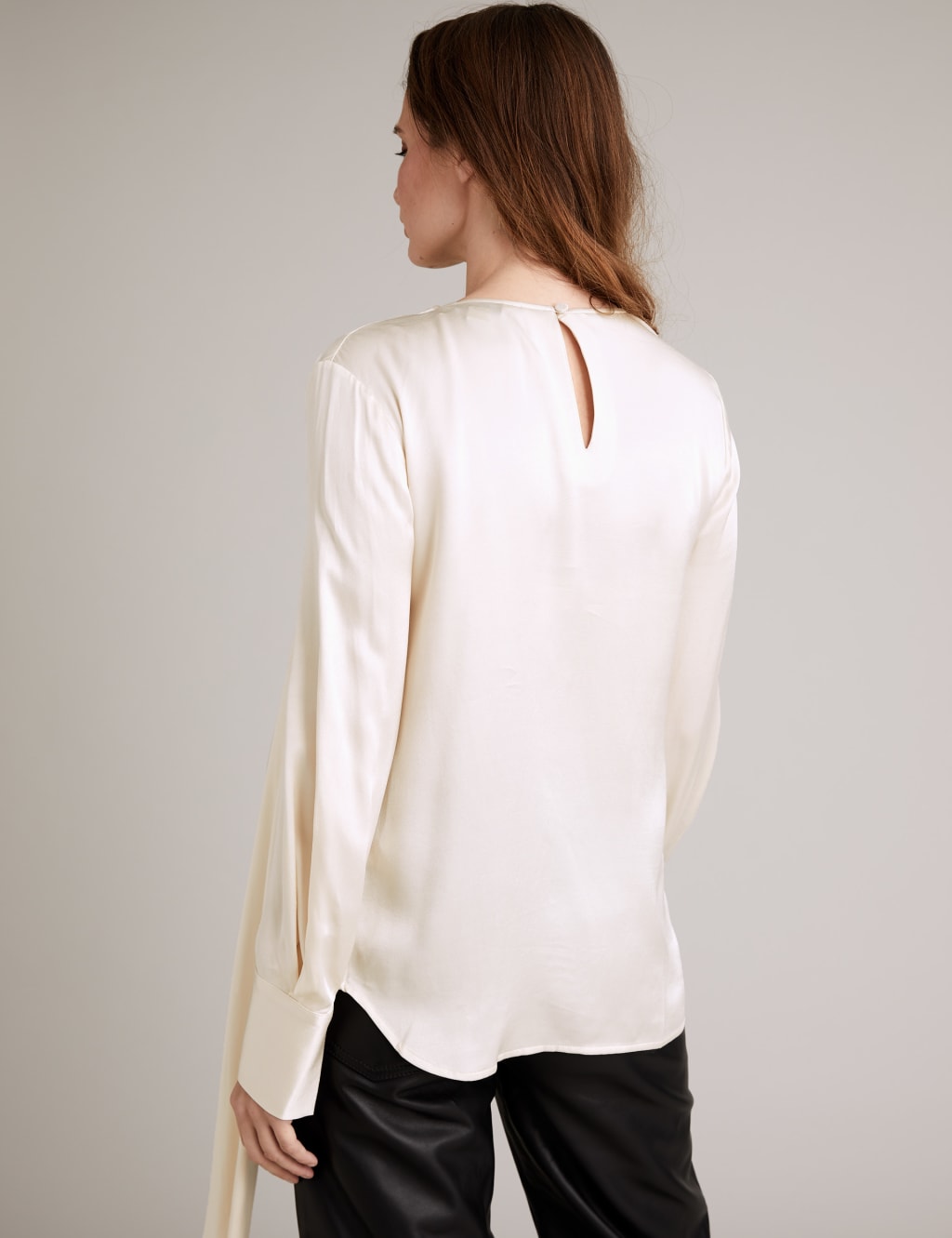 Satin Scarf Neck Button Detail Blouse 5 of 6