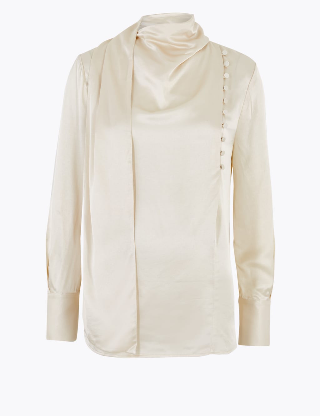 Satin Scarf Neck Button Detail Blouse 2 of 6