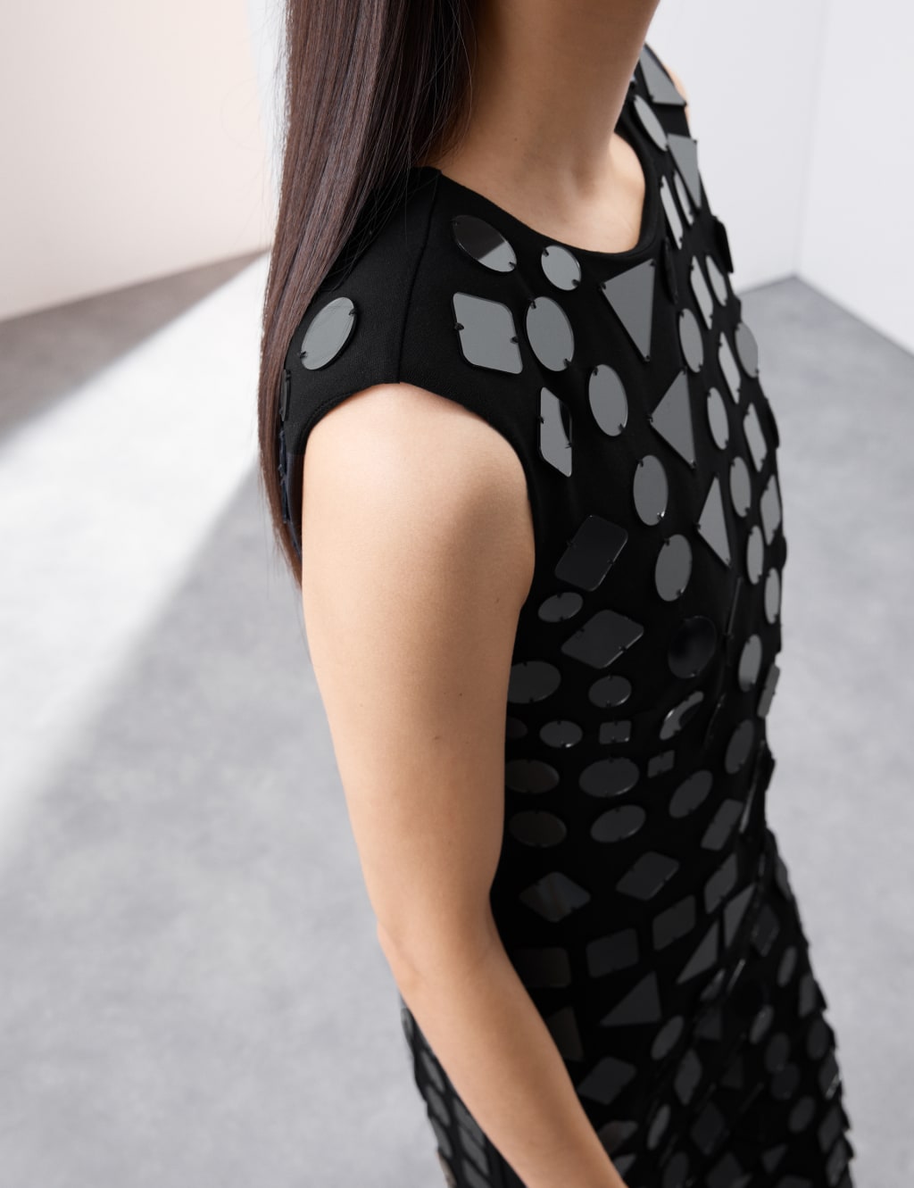 Embellished Round Neck Midi Bodycon Dress Autograph M S