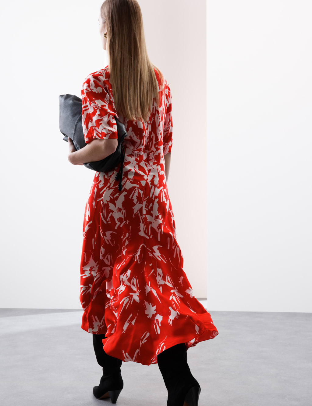 Cupro Rich Abstract Maxi Column Dress 4 of 7