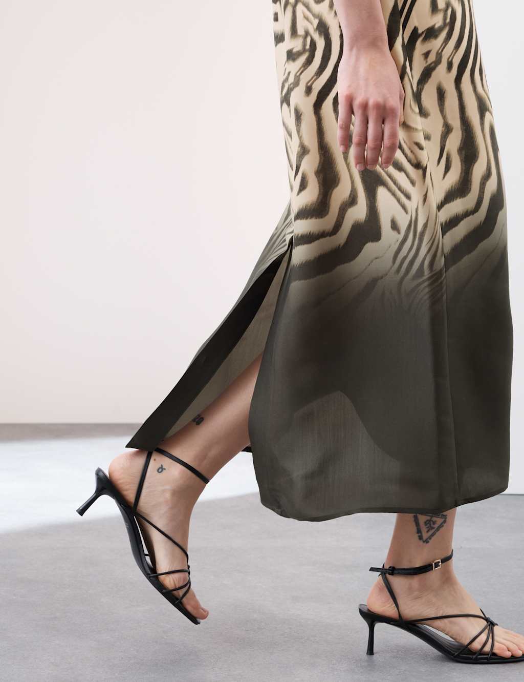 Animal Print Round Neck Midi Column Dress 3 of 6