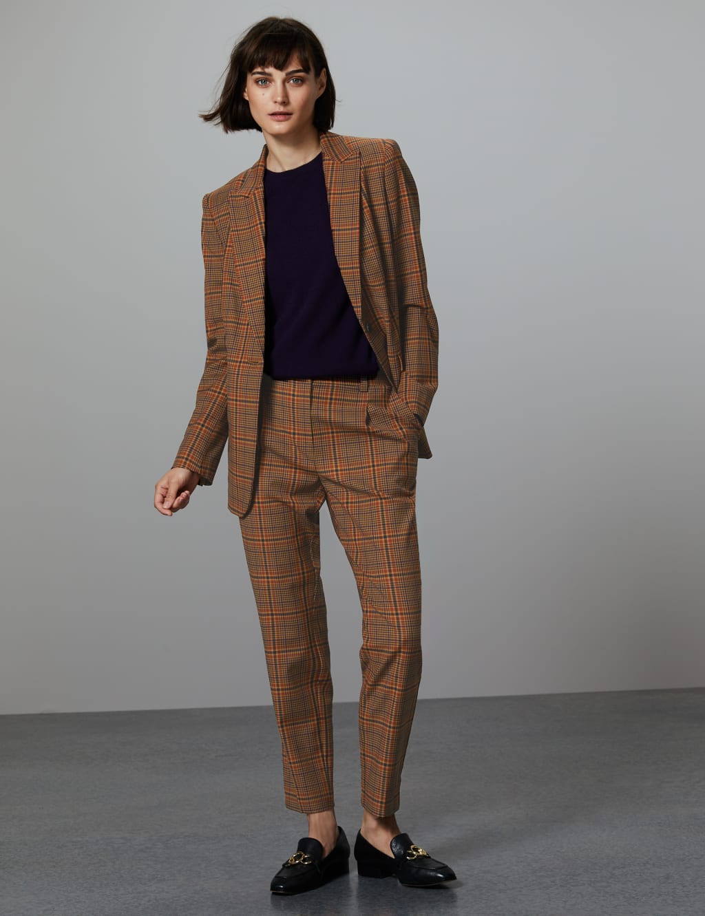 Checked Slim Leg Trousers 1 of 7
