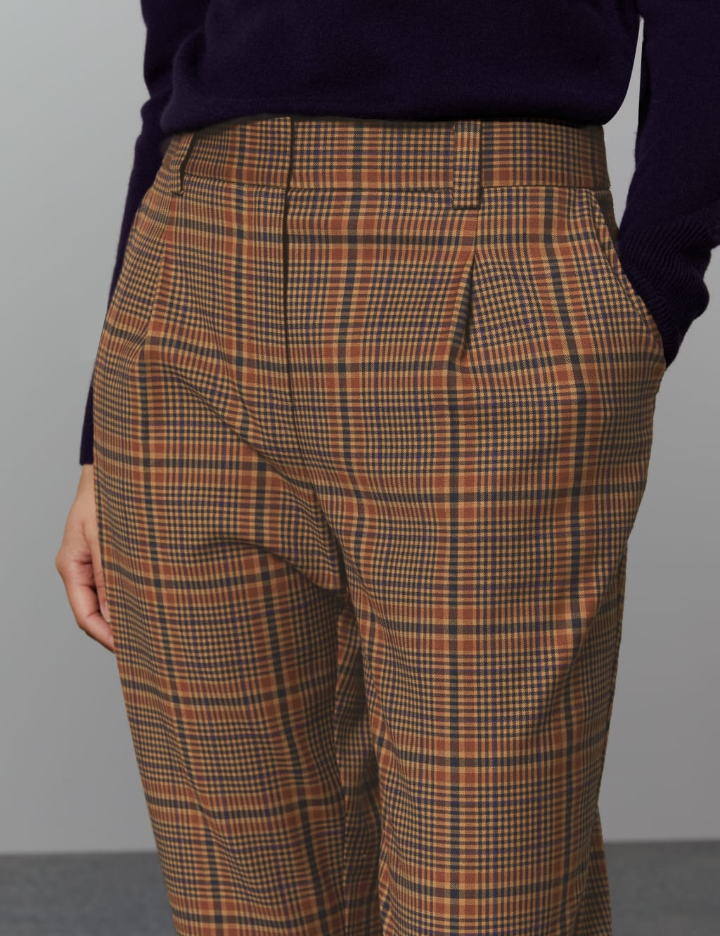 Checked Slim Leg Trousers 4 of 7