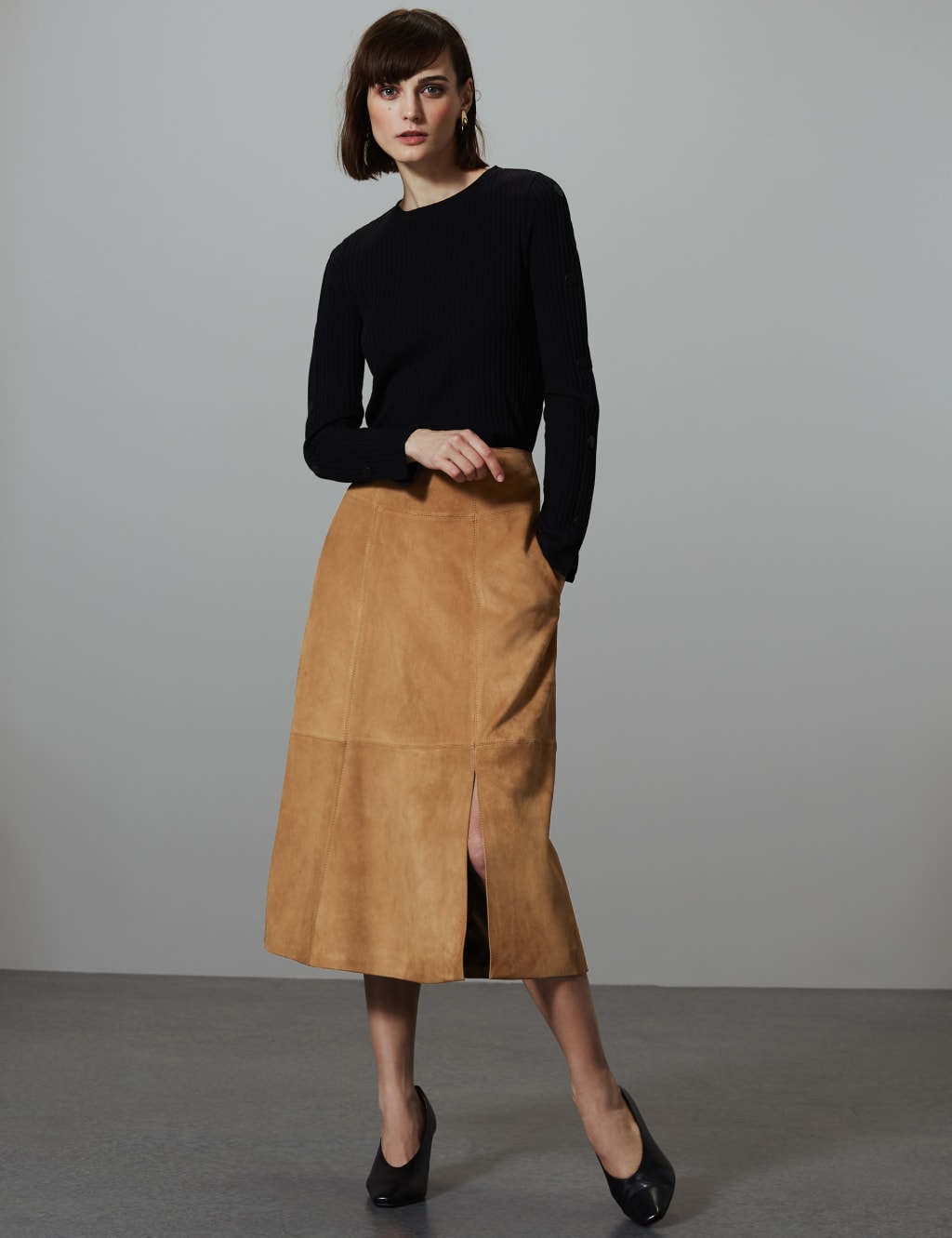 Suede A Line Midi Skirt Autograph M S