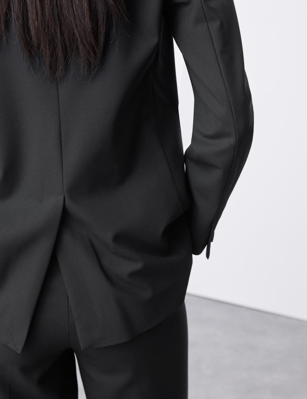 Black blazer wool top