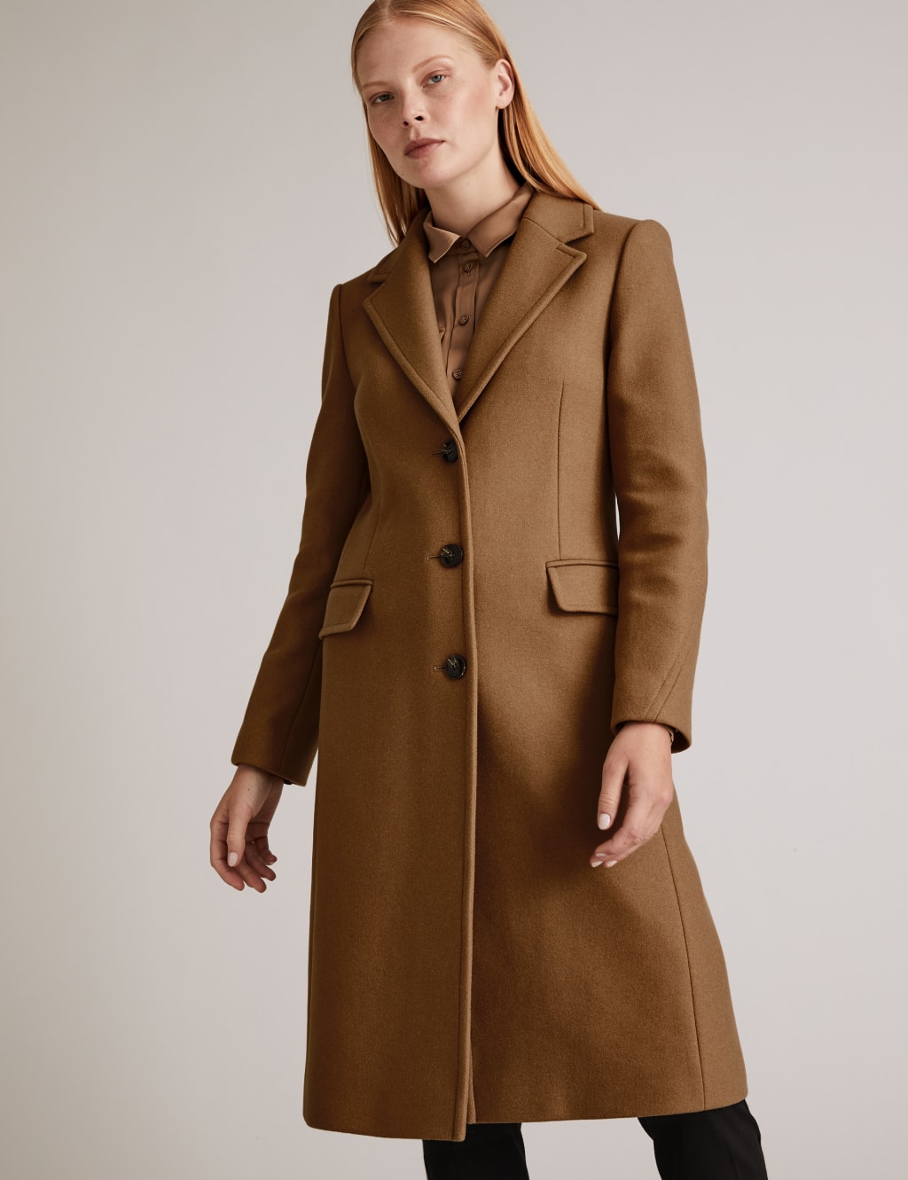 Wool Rich Tailored Coat with Cashmere Autograph M S