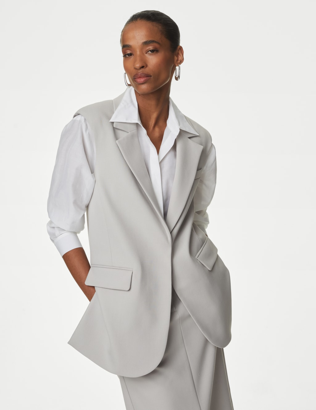Tailored Longline Waistcoat With Wool Autograph M S