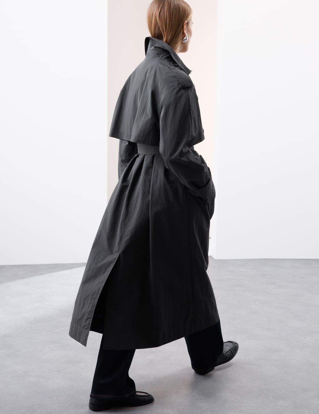 Technical Showerproof Longline Trench Coat 3 of 8