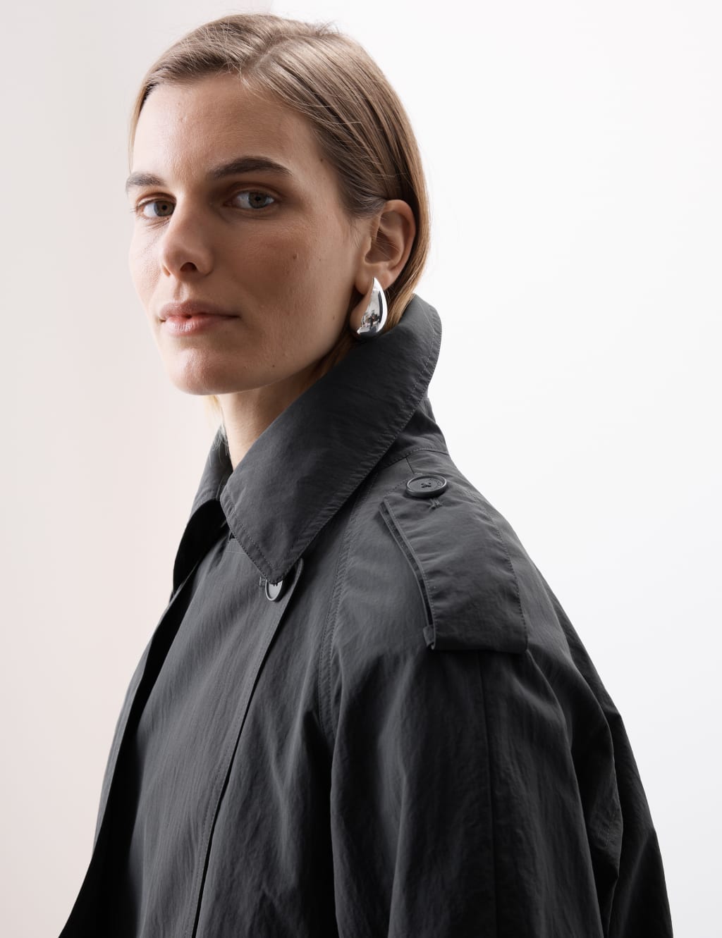Technical Showerproof Longline Trench Coat 4 of 8