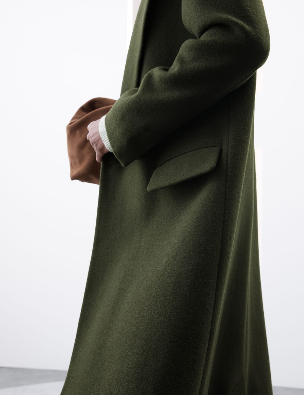 Wool Rich Double Breasted Longline Coat 3 of 8
