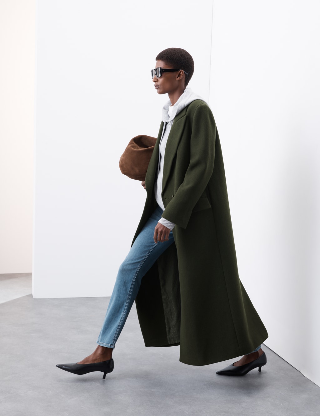 Wool Rich Double Breasted Longline Coat 7 of 8