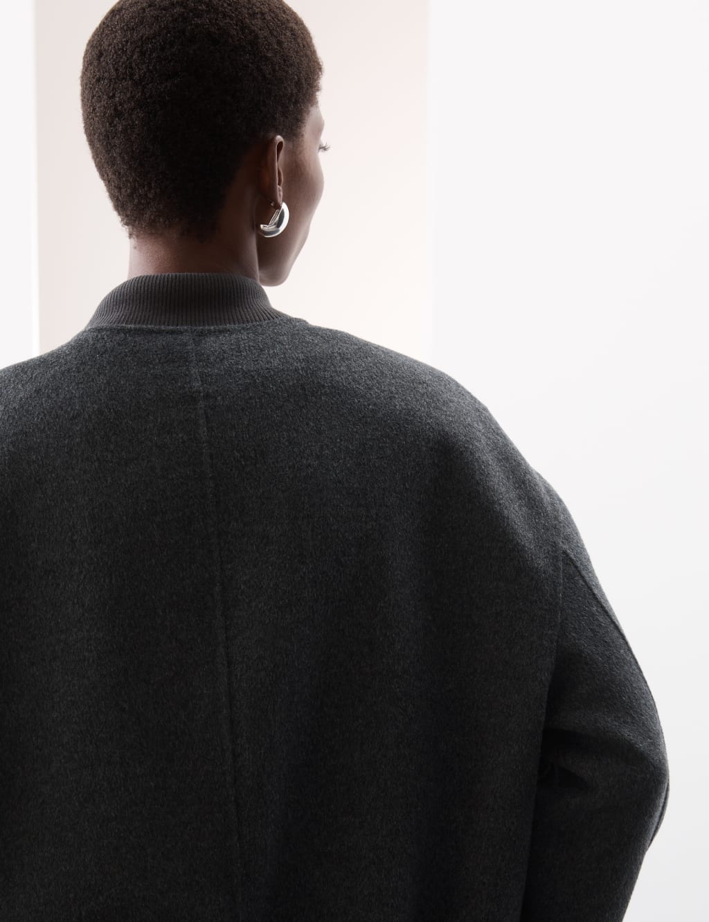 Collarless bomber jacket on sale