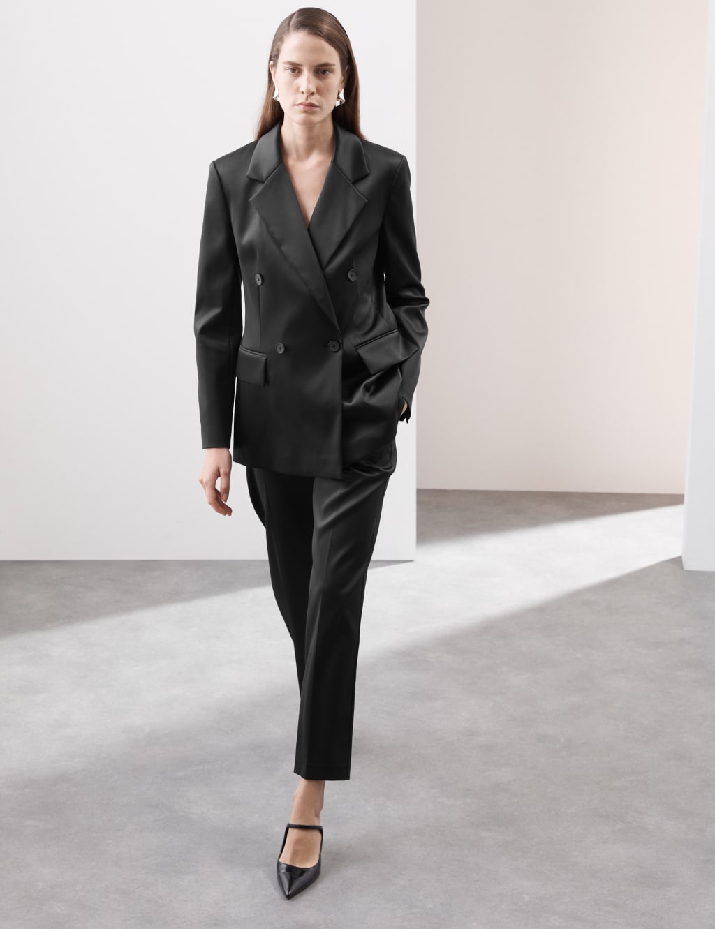 Satin Double Breasted Blazer Autograph M S