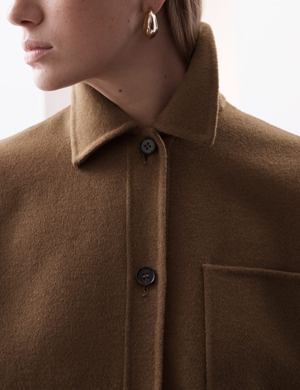 Wool Blend Collared Shacket 3 of 8