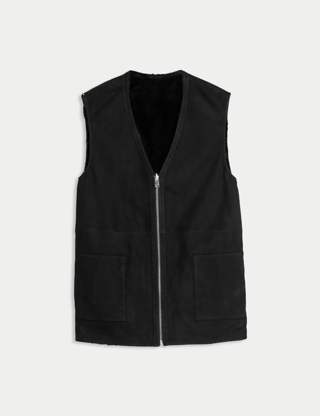 Suede Reversible Faux Fur Lined Gilet 2 of 9
