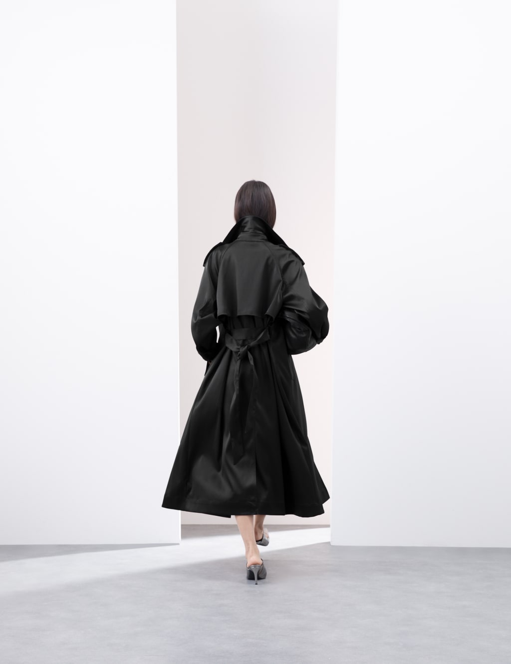 Satin longline jacket discount