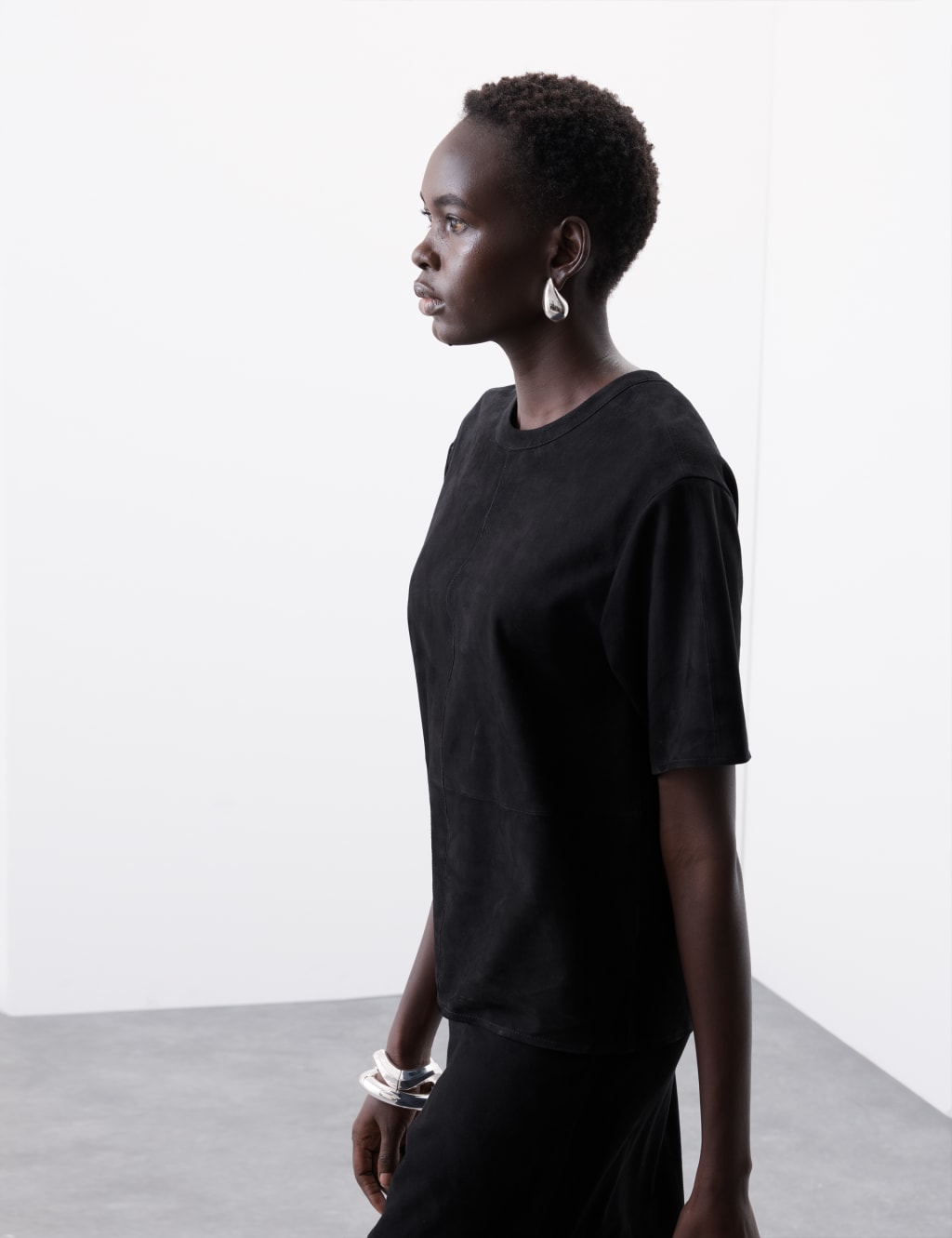 Suede Collarless Top 4 of 7
