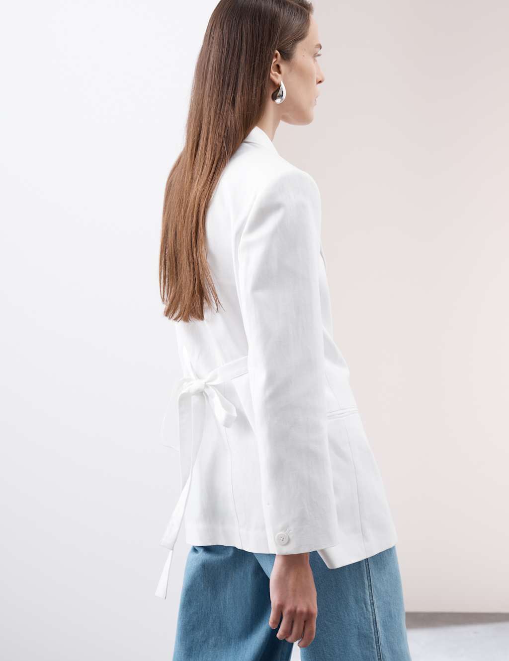 Linen Blend Single Breasted Blazer 5 of 7