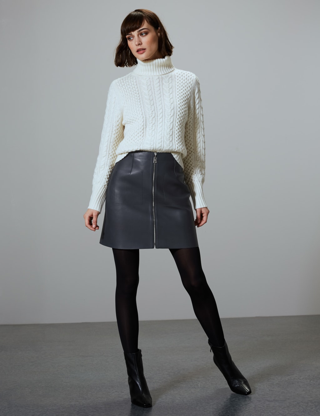 M&s leather skirt on sale