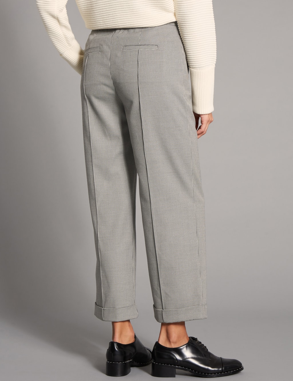 Dogtooth Print Straight Leg Trousers Autograph M S