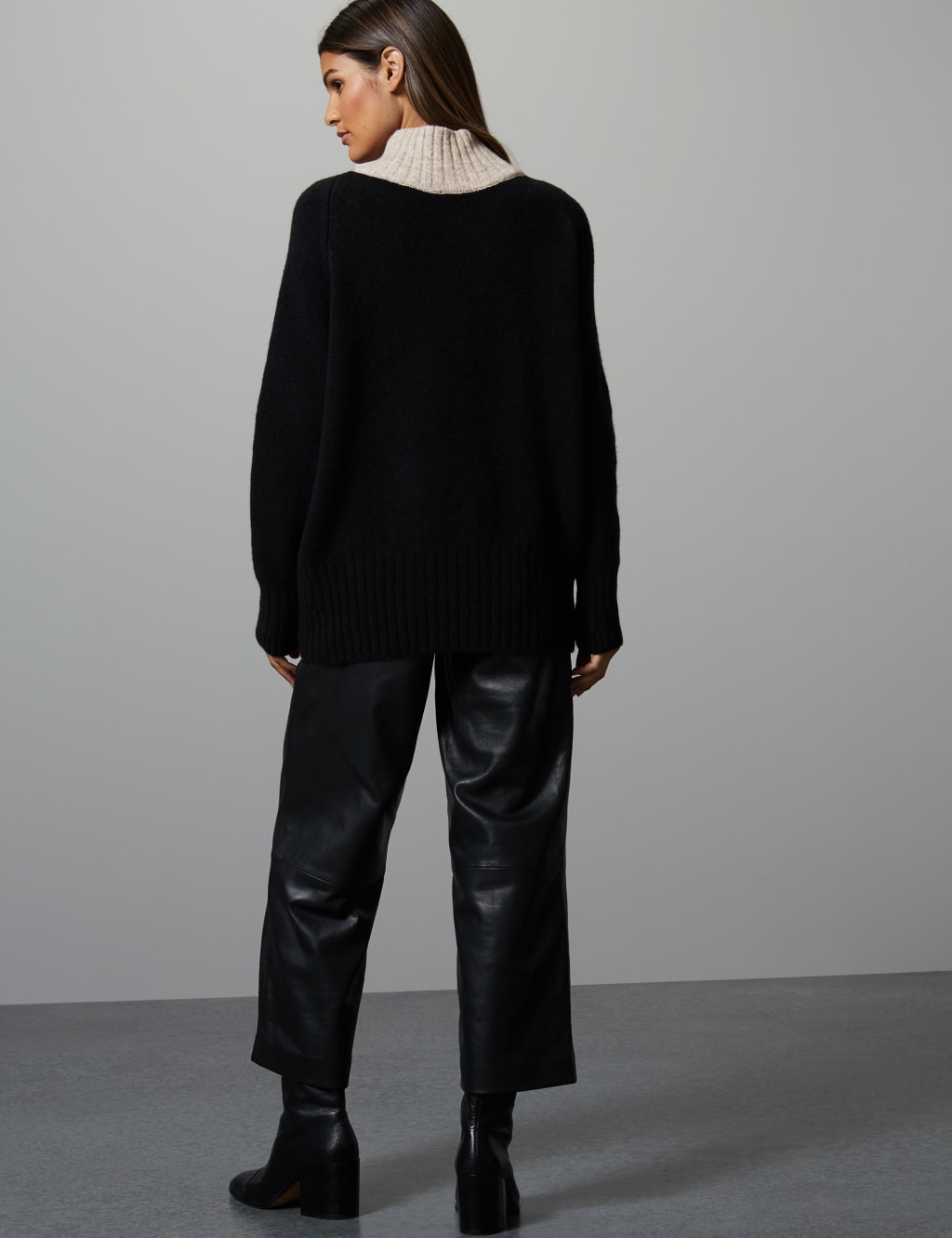Wool Blend Colour Block Turtle Neck Jumper 4 of 4