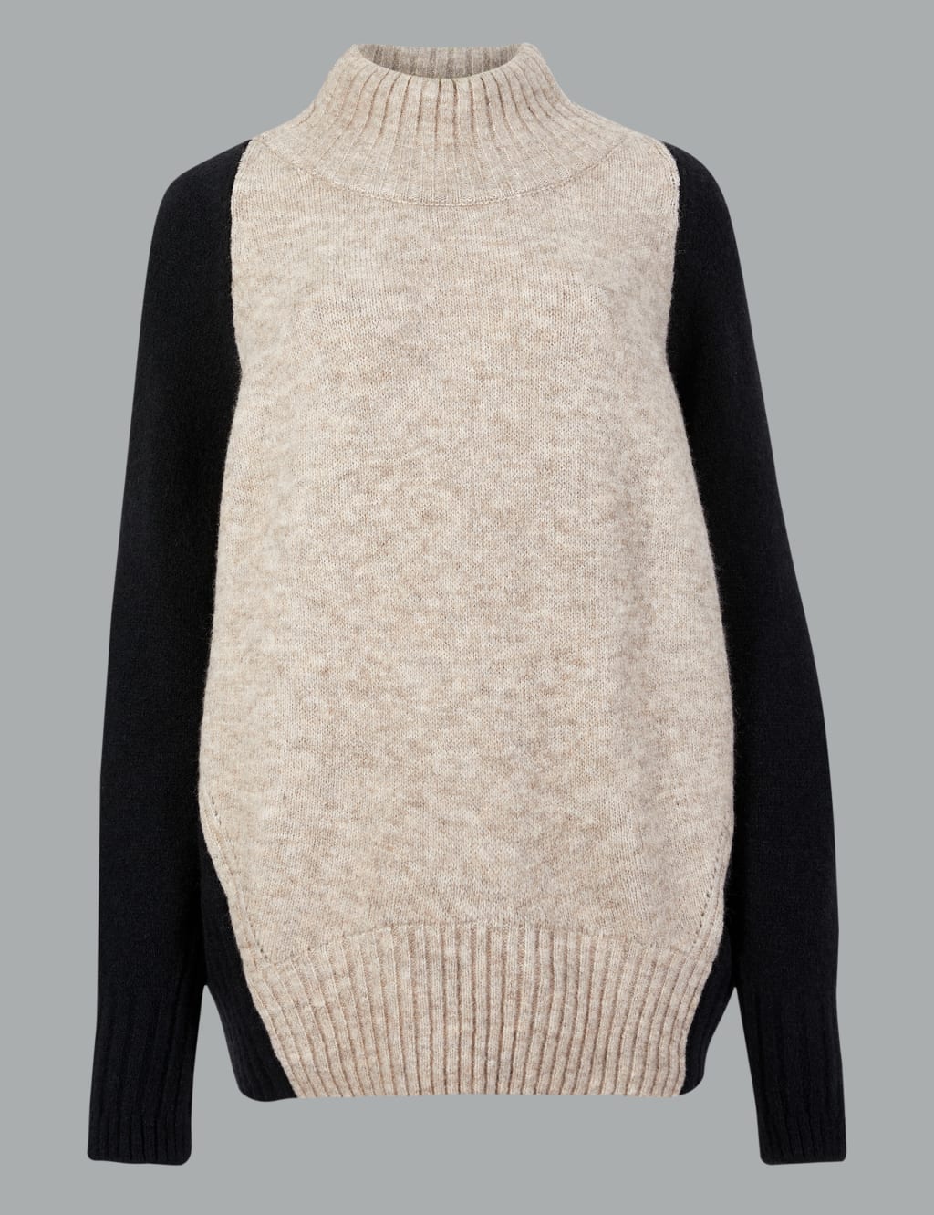 Wool Blend Colour Block Turtle Neck Jumper 2 of 4