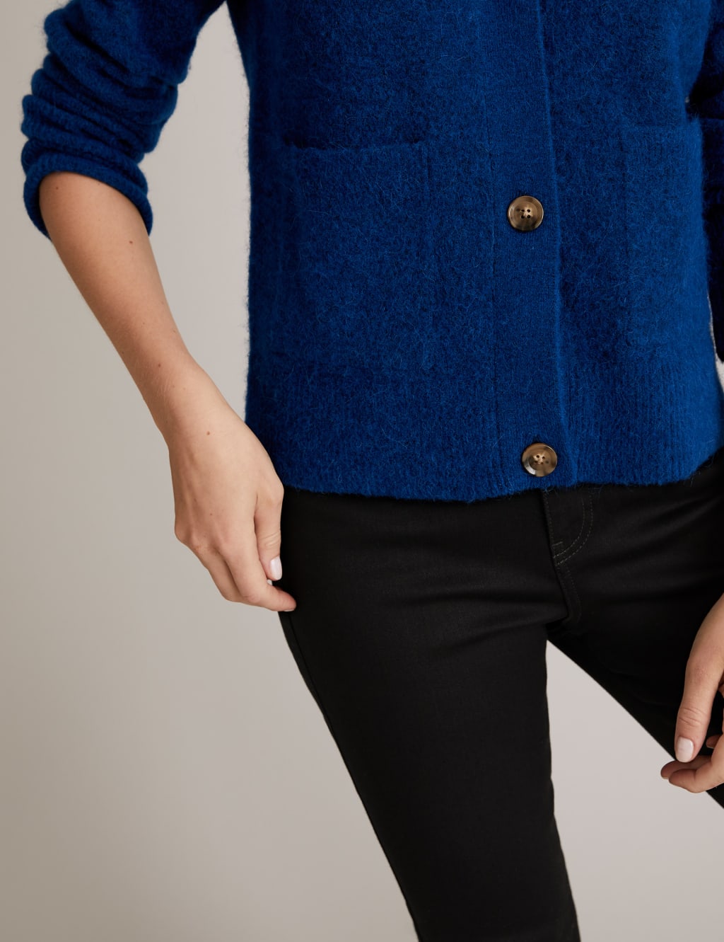 Wool Blend Textured Button Front Cardigan 5 of 6