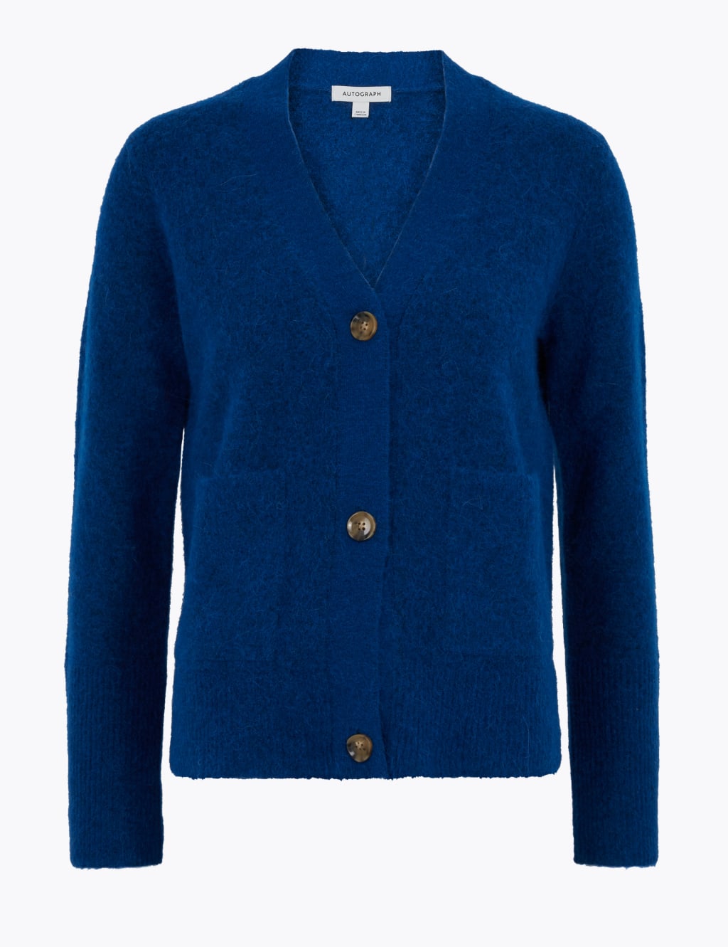 Wool Blend Textured Button Front Cardigan 2 of 6