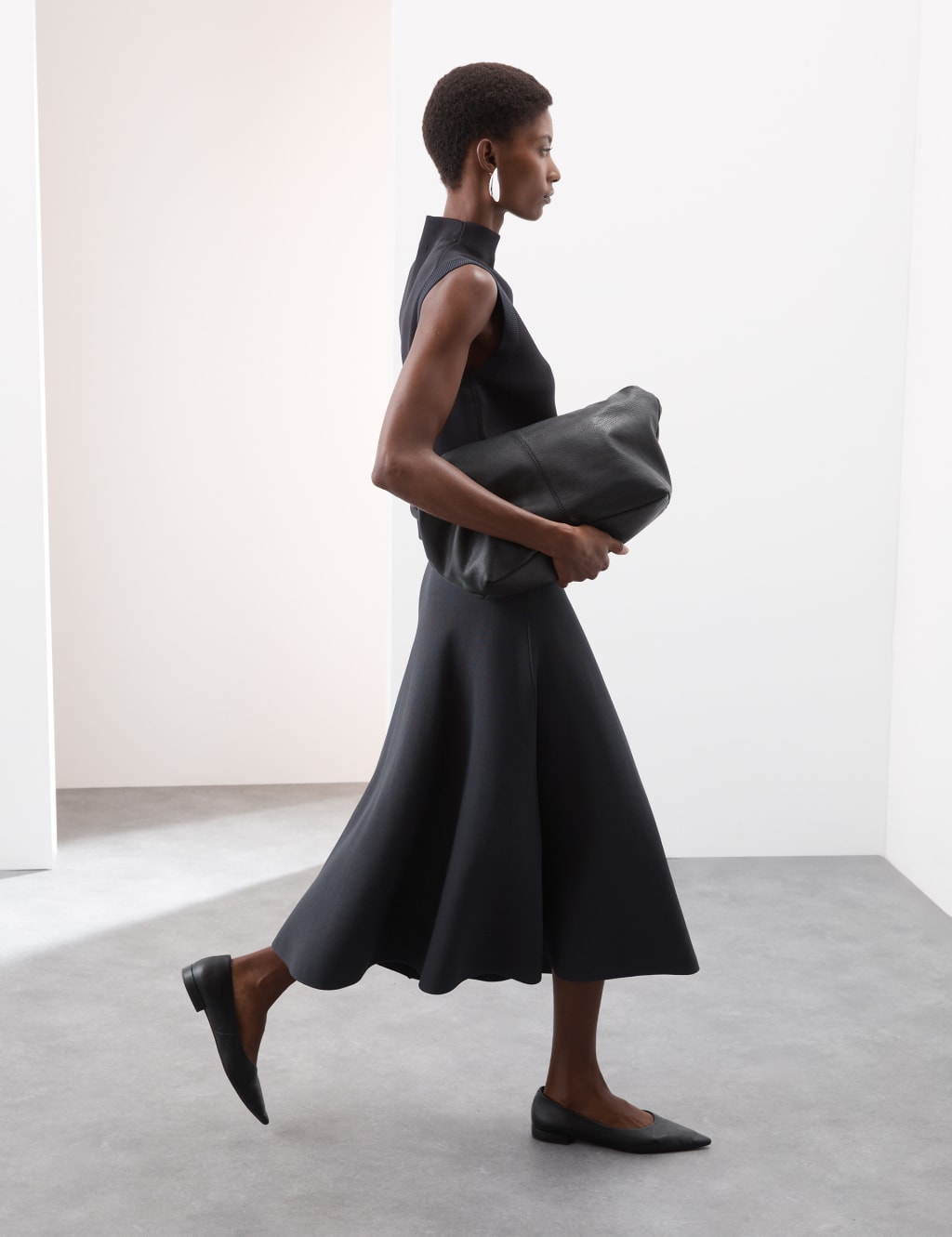 Knitted Midi A Line Skirt
