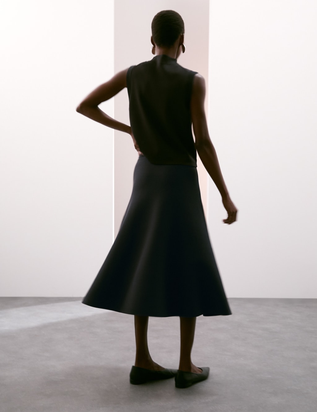Knitted midi a-line skirt shop