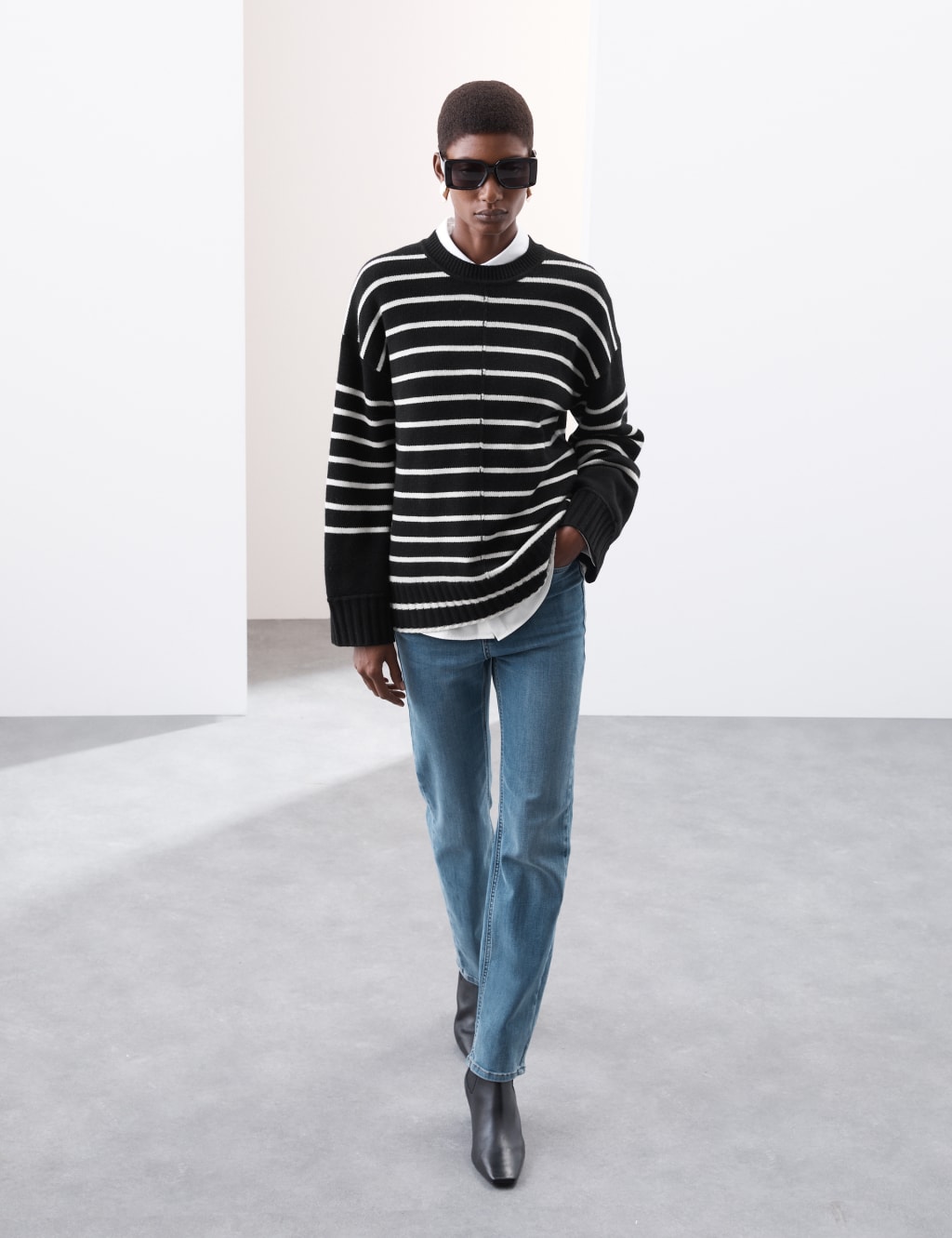 Merino Wool Rich Striped Jumper