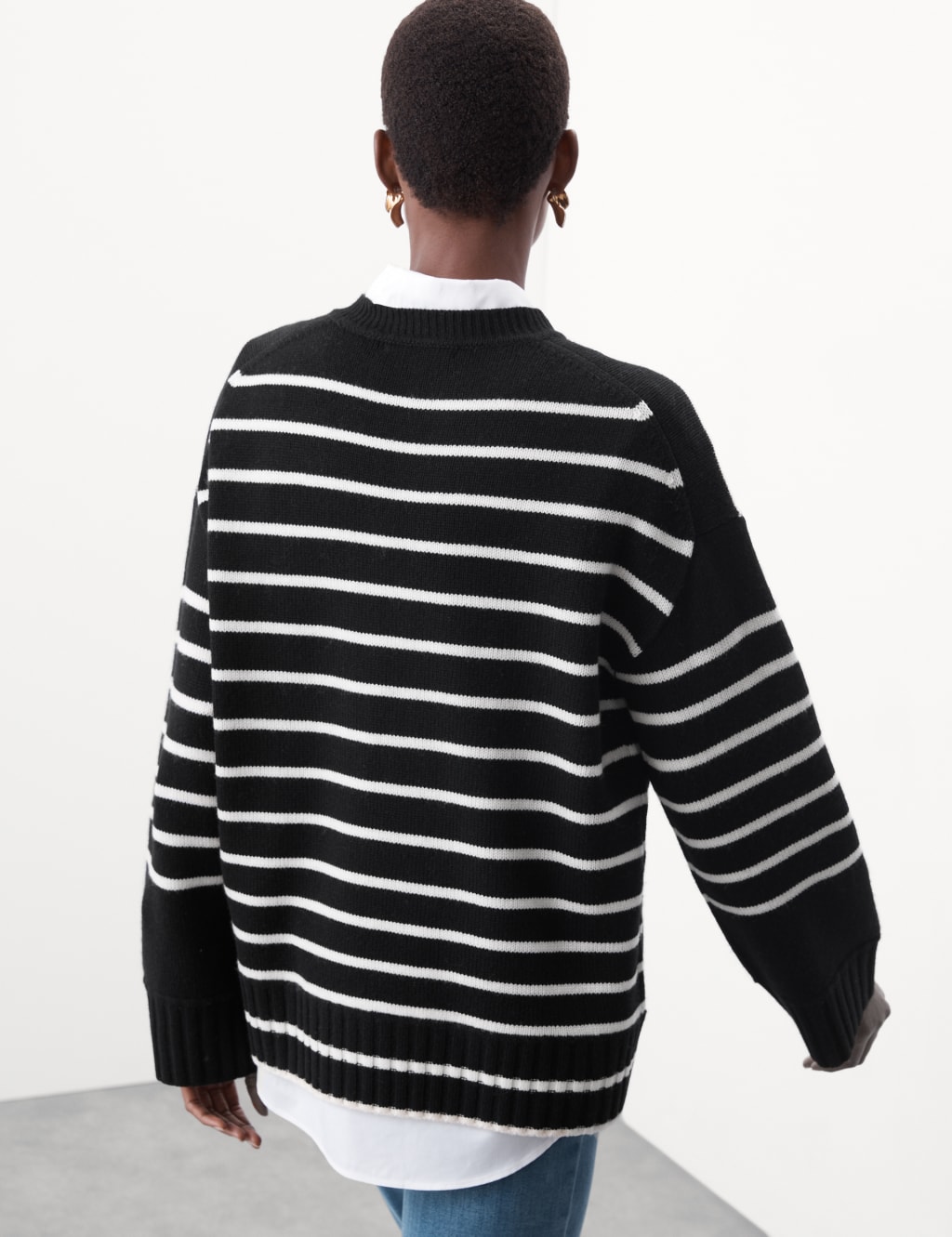 Merino Wool Rich Striped Jumper